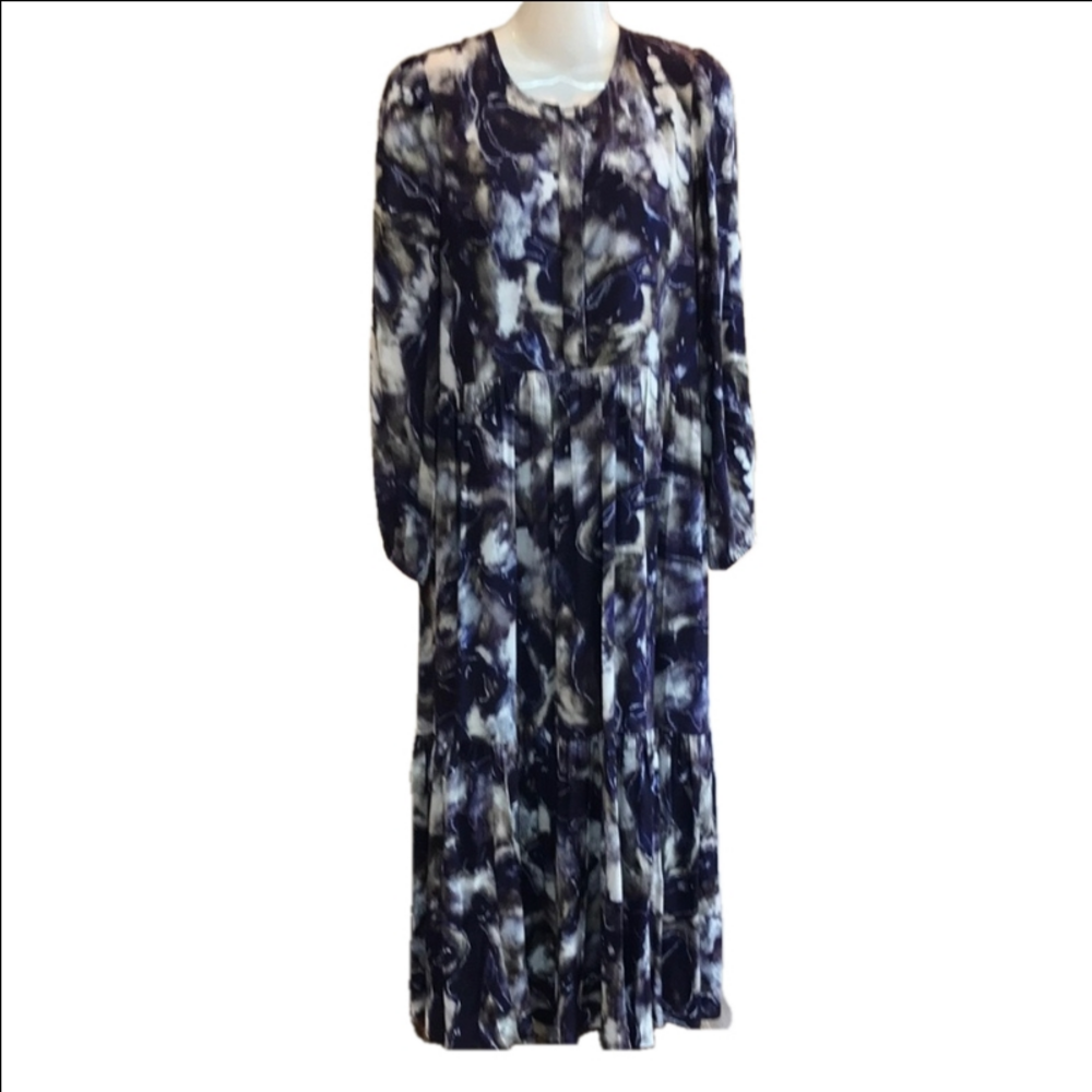 Wilfred Aritzia Barossa Long Sleeve Tiered Ruffle Flowy Midi Maxi Dress XXS EUC
